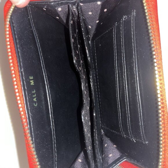 Stella & Dot Wild Hearts Tech Clutch Red Gold Zipper Wallet Abstract Zip Around - Picture 8 of 11